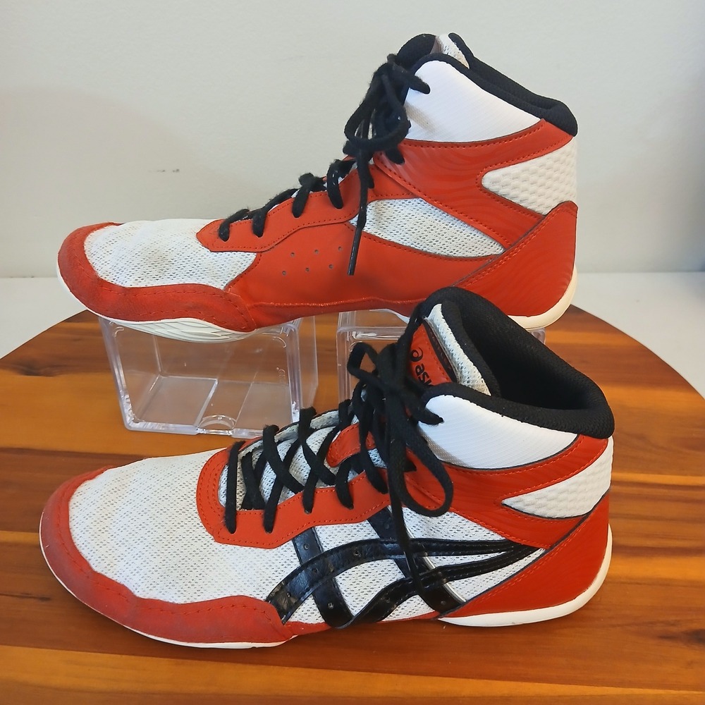 Asics Matflex Youth Kids 5.5 Red White Wrestling Shoes Sneakers 1084A011